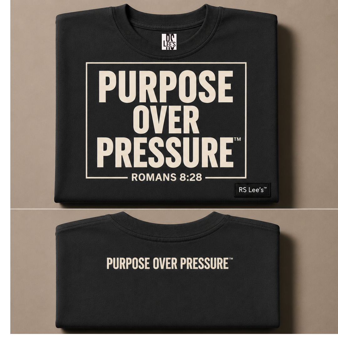 Purpose Over Pressure™ Oversized Tee – Romans 8:28 Edition