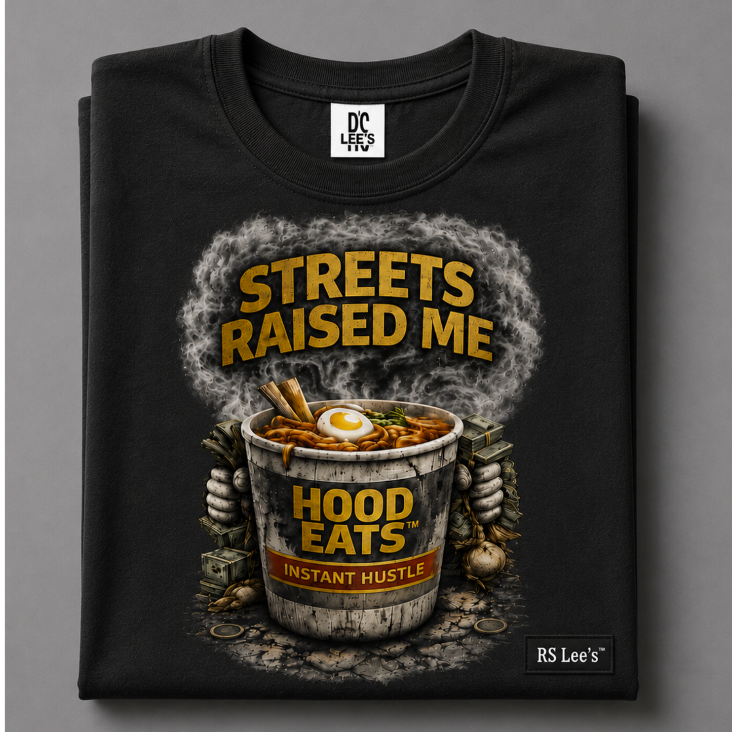 Hood Eats™ Streets Raised Me –  Oversized T Shirt