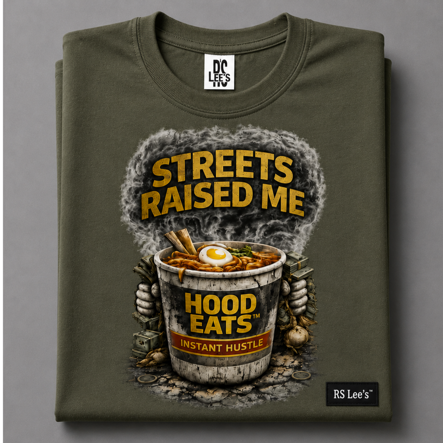 Hood Eats™ Streets Raised Me –  Oversized T Shirt