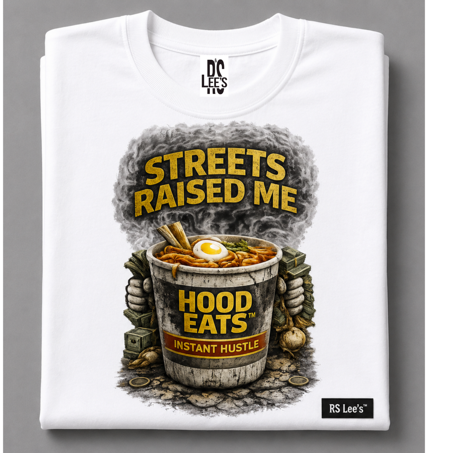 Hood Eats™ Streets Raised Me –  Oversized T Shirt