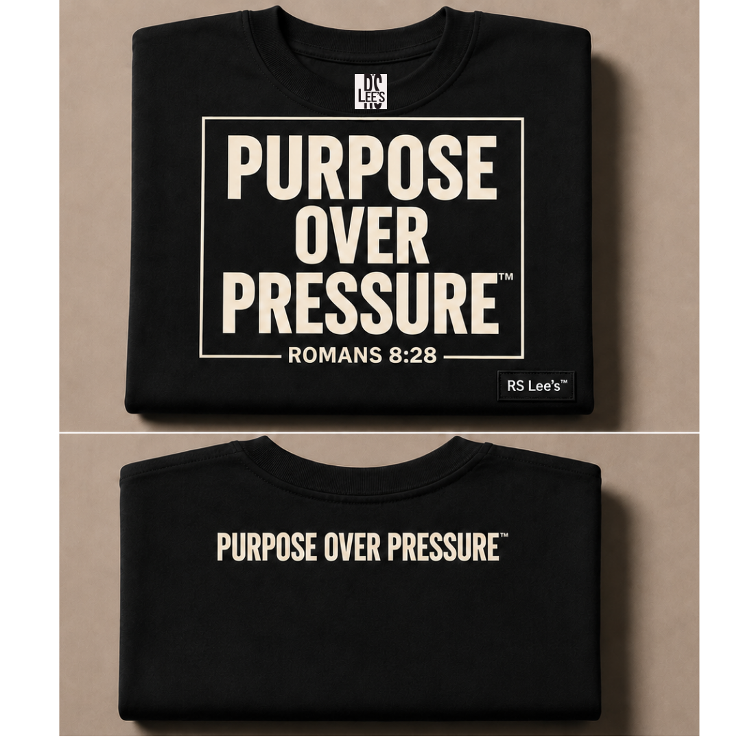 Purpose Over Pressure™  Oversized Tee – Romans 8:28 Edition