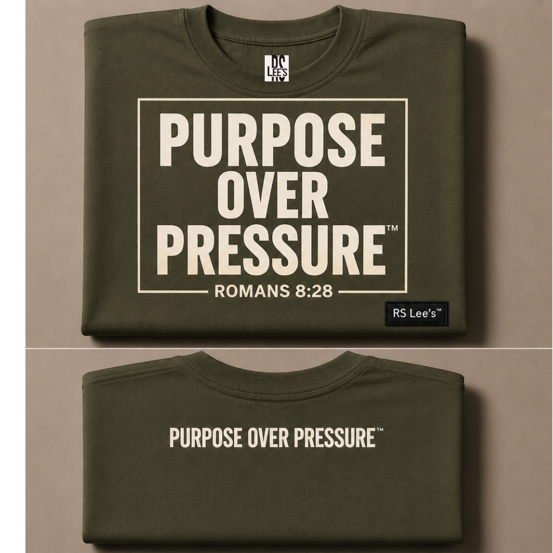 Purpose Over Pressure™  Oversized Tee – Romans 8:28 Edition