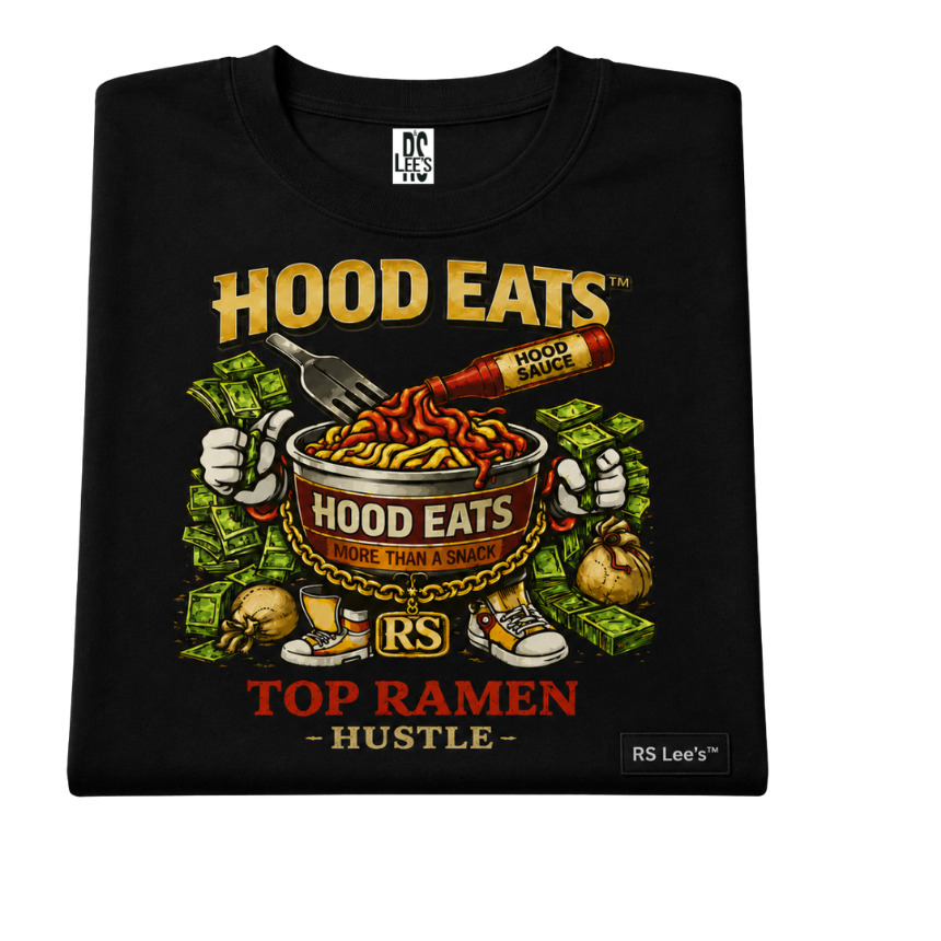 Hood Eats™ “Top Noodles Hustle” Premium Oversized Tee