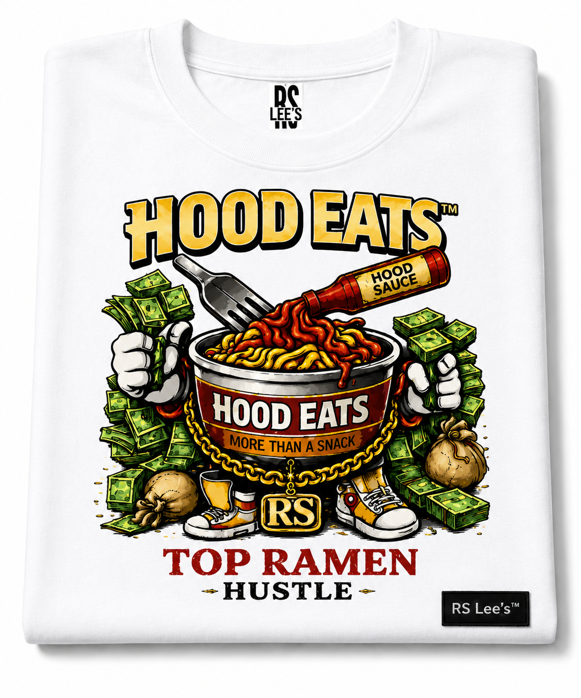 Hood Eats™ “Top Noodles Hustle” Premium Oversized Tee