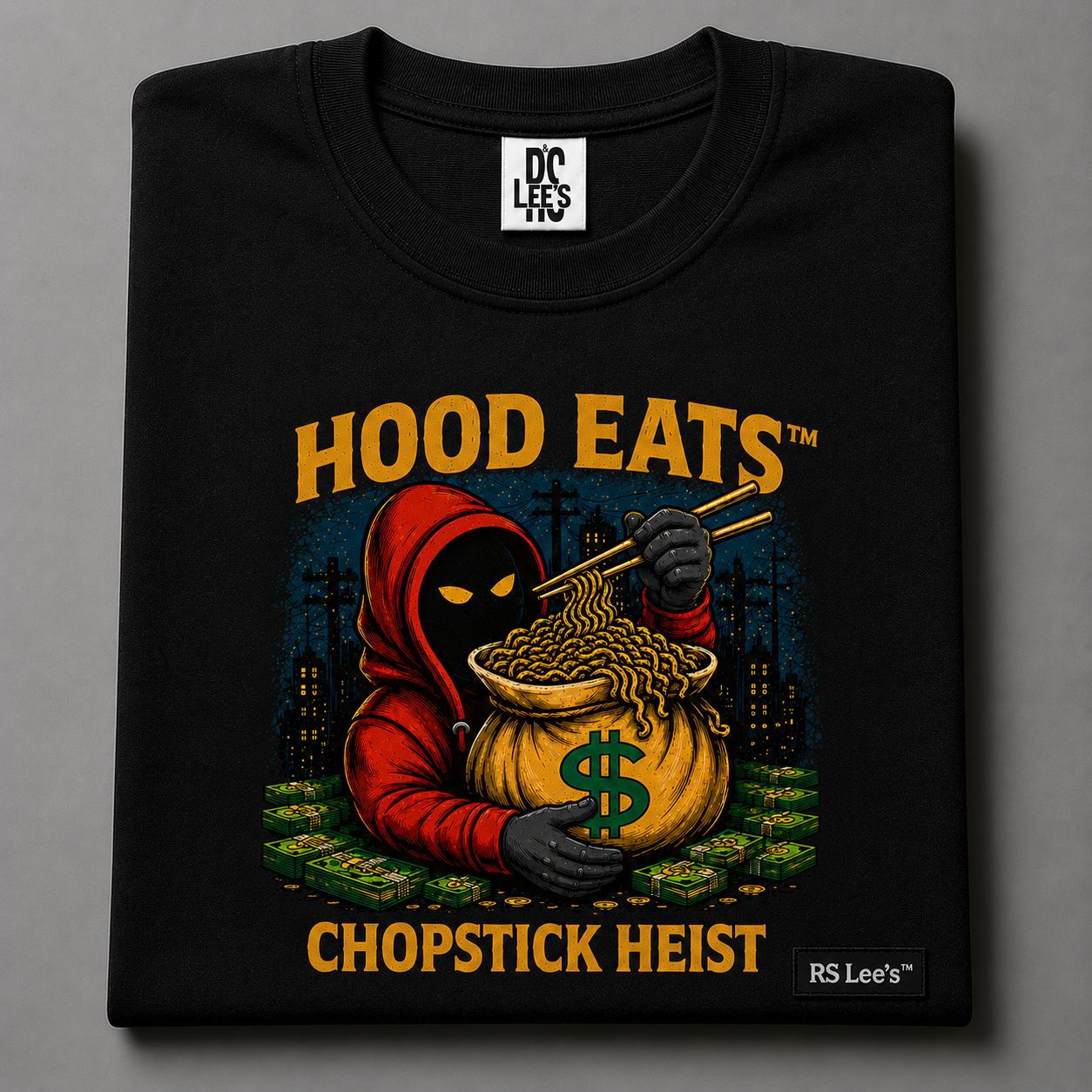 Hood Eats™ “Chopstick Heist” Oversized Tee