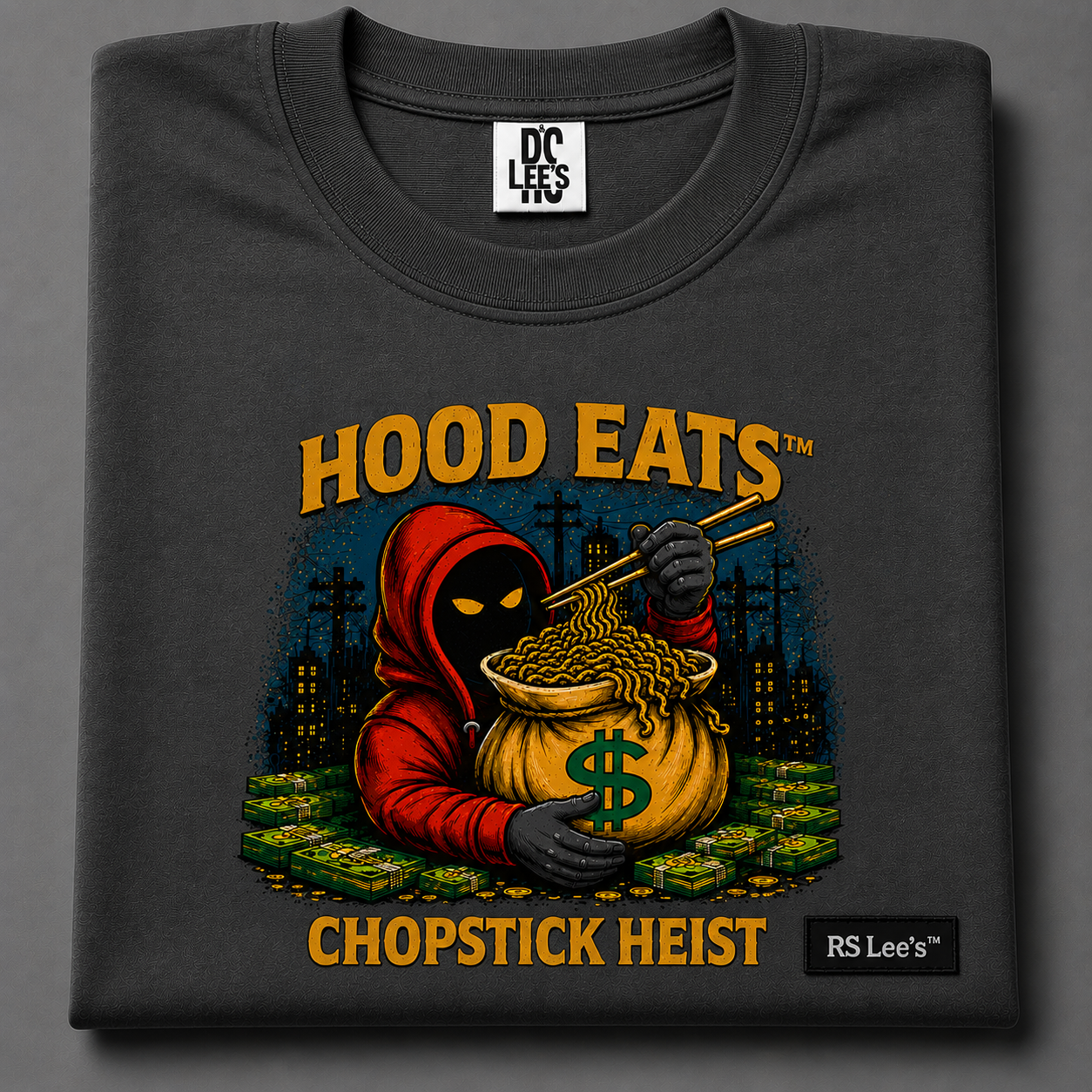 Hood Eats™ “Chopstick Heist” Oversized Tee