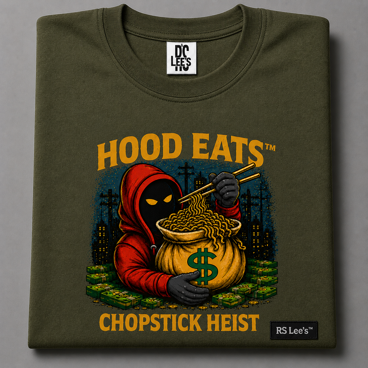 Hood Eats™ “Chopstick Heist” Oversized Tee