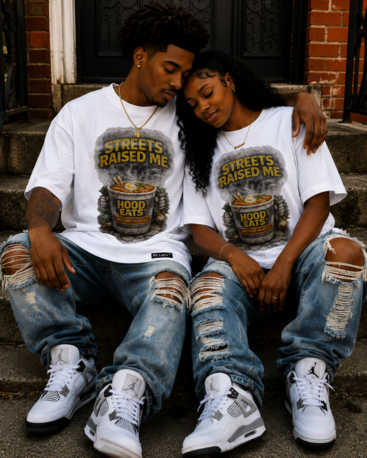 Hood Eats™ Streets Raised Me –  Oversized T Shirt